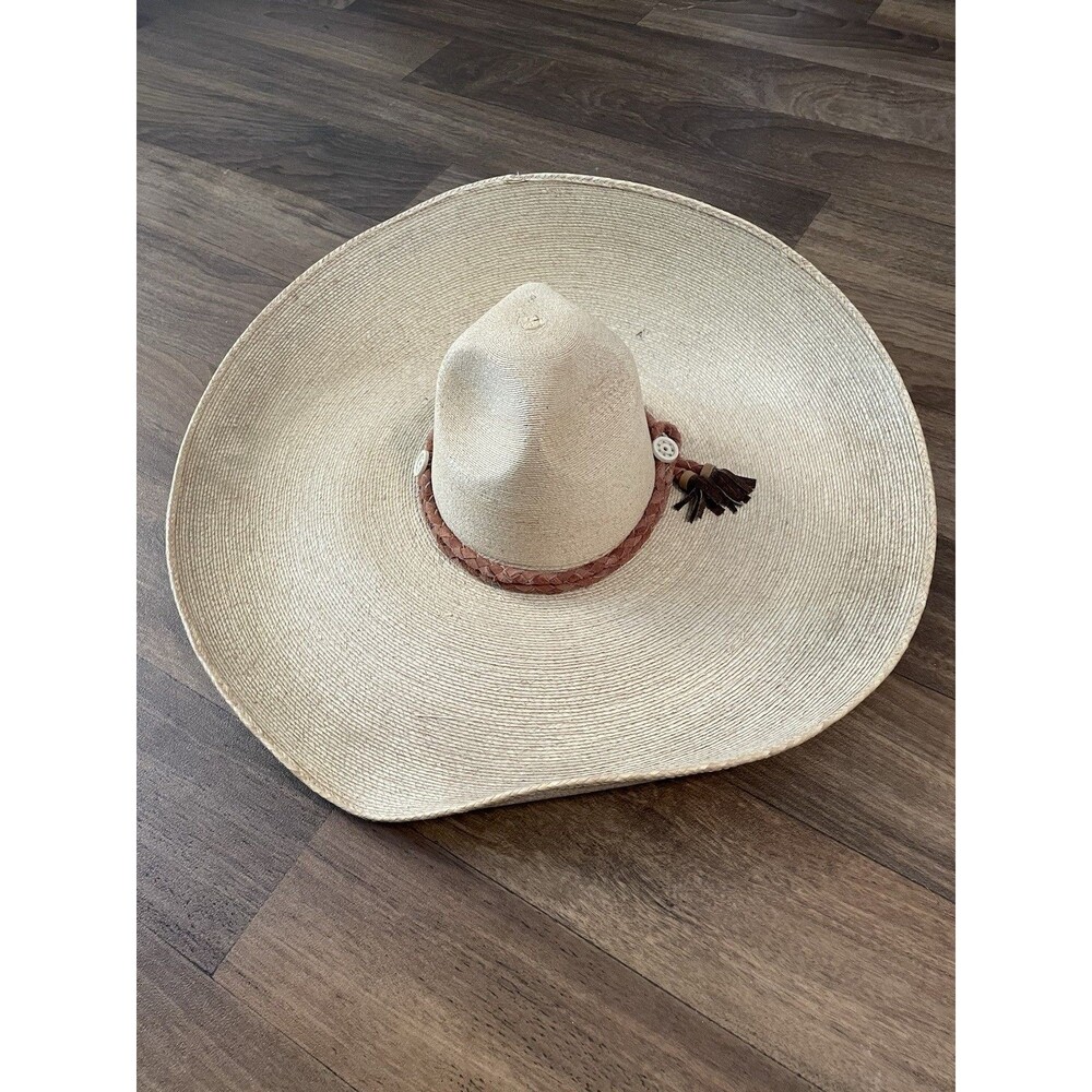 Vintage Avelar Sombrero 8 Amazing Shape Leather Rope With Buttons